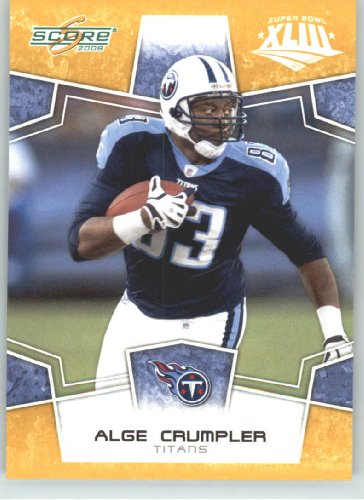2008 Donruss / Score Limited Edition Super Bowl XLIII Gold Border # 318 Alge Crumpler - Tennessee Titans - NFL Trading Card in a Prorective Screw Down Display Case