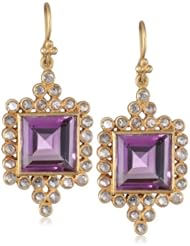 Lauren Harper Collection Sugar Buzz 18k Gold, Amethyst and Rose Cut Diamond Drop Earrings
