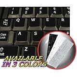 ENGLISH US NON-TRANSPARENT KEYBOARD STICKER WITH ADDITIONAL KEYS ON BLACK BACKGROUND