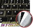 ENGLISH US NON-TRANSPARENT KEYBOARD STICKER WITH ADDITIONAL KEYS ON BLACK BACKGROUND