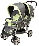 Poussette double &acirc;ges rapproch&eacute;s-Gris/vert anis-