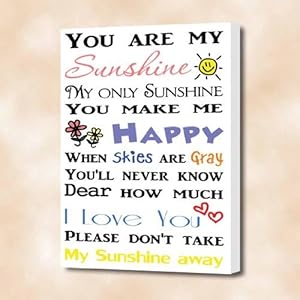 Amazon.com : FRAMED CANVAS PRINT You are my Sunshine my ...