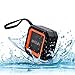 Skiva SoundCube Waterproof Bluetooth Speaker with 12 Hours Playtime (Portable/Wireless / IP65 Splashproof / 2200mAH / Microphone) for iPhone 11 X, Samsung Galaxy [Color: Orange Black] [Model:SP104]