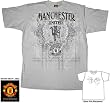 FC Football Club Manchester United Entirety Plaid Check Silver T-shirt Tee