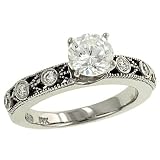 Ladies 6 Bezel Diamond Engagement Ring .20cttw(CZ ctr)
