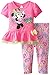 Disney Baby Girls Minnie Mouse Legging Set with Bow and Peplum Top, Pink, 6/9 Months