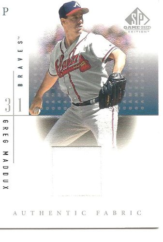 Greg Maddux 2001 SP Game Used Edition Authentic Fabric Jersey Card GM