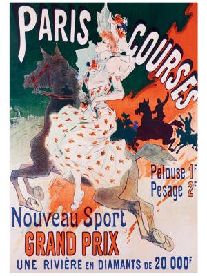 (18x24) Jules Cheret Paris Courses Art Print Poster