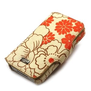 JAVOedge Poppy Book Style Case for the Apple iPhone 4 (Tangerine)