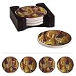 Wine Collage Absorbent Coasters - Set of 4 w/ Caddy