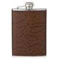 Snake Skin Leather Flask 8 oz.