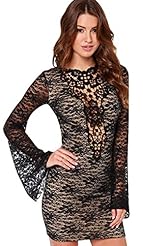 Nylon/Polyamide/Spandex Lace Backless Mermaid  Dress