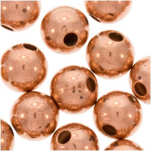 Real Copper LargeUniform Round Beads 8 mm (25)