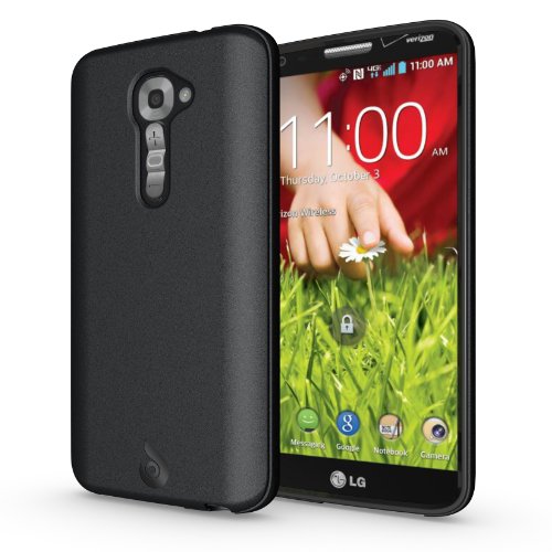 Diztronic Matte Back Black Flexible TPU Case for LG G2 (Verizon Only - Model VS980) - Retail Packaging