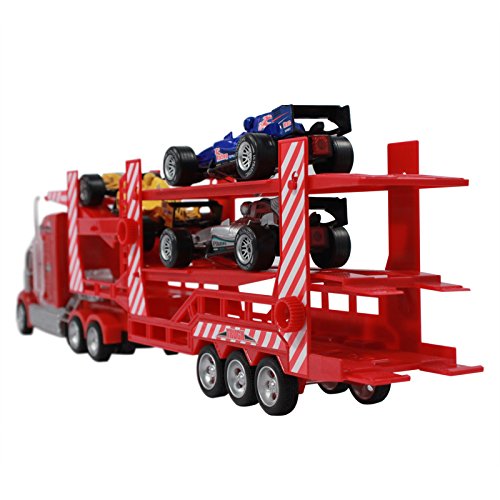 128 RC Race Car Transport Carrier Remote Control Semi Truck Toy Toys