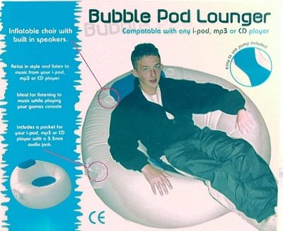 Childrens Toyshop  Electronics : UKayed Electric Blue Bubble Pod Lounger Inflatable Chair With Built In Speakers