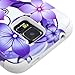Asmyna TUFF Hybrid Phone Protector Cover for Samsung Galaxy S5 - Retail Packaging - Purple Hibiscus Flower Romance /White