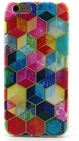 iPhone 6S Case, iPhone 6 Case, Aprtwin® Fashion Style Case, Colorful Hexagon with Three Dimensional Sense Design Soft TPU Back Case Cover Fit for iPhone 6/6S (4.7Inch)