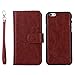 iPhone 6 Plus Case, iPhone 6s Plus Case, TabPow [Wallet Case] 9 Card Holder [Detachable Wallet Folio] PU Leather Flip Case Cover for iPhone 6 Plus/iPhone 6s Plus (5.5 inch), Brown
