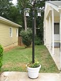 Gamasonic GS 94F2 Victorian Solar Lamp with Dual lamp heads in Black Finish with Super Bright White LED s