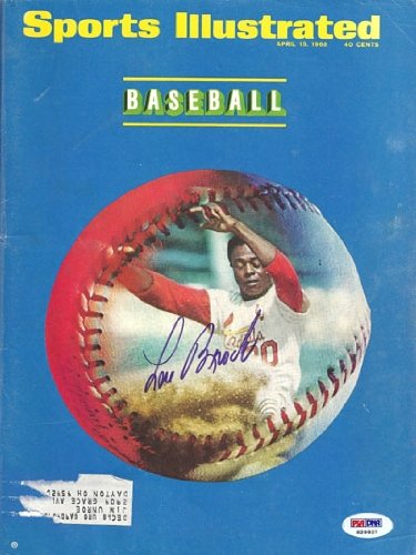 Lou Brock Autographed/Hand Signed Sports Illustrated Magazine PSA/DNA #K29927