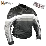 Ladies’ Armored Black and Grey Tri-Tex™ Fabric with Leather Premium Trim Jackets