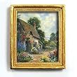 The Old Garden Path - Gold Frame Magnet with pop-out easel (2-3/4" x 2-1/2")