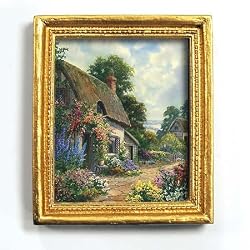 The Old Garden Path - Gold Frame Magnet with pop-out easel (2-3/4" x 2-1/2")