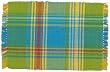 Durable Hand Woven 100% Cotton Aqua Blue Plaid Placemat 12x18 Inches Set / 6