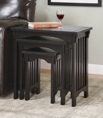 Powell Mission Black 3-Pc. Nested Tables