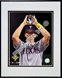 Michael Young 2006 All Star Game MVP Trophy Double Matted 8 X 10 Photograph in a Black Anodized