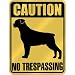 New  Caution : Rottweiler - No Trespassing  Parking Sign Dog