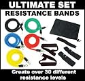 11 Piece Resistance Bands Set - Home Gym Fitness Exercise Cords Tubes - YOGA, PILATES, ABS, P90X WORKOUT - **Free Instruction Leaflet with Exercises** Part of the TECH GEAR UK RANGE