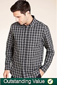 Utility Pure Cotton Marl Checked Shirt