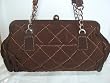 Vera Bradley Espresso Brown Microfiber Chain Link Handbag