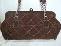 Vera Bradley Espresso Brown Microfiber Chain Link Handbag