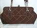 Vera Bradley Espresso Brown Microfiber Chain Link Handbag
