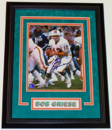 Bob Griese Autographed Miami Dolphins 8x10 Photo - Deluxe Custom Frame