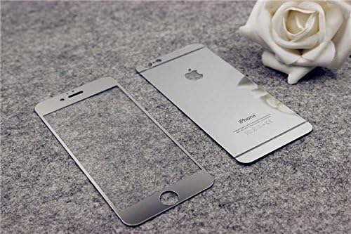 Cakin New Colorful Mirror Effect Electroplanting Premium Real Tempered Glass Film Screen Protector for Apple iPhone 6 - 4.7 inches Front and Back Panel 2 Packs (P6 4.7 Silver)