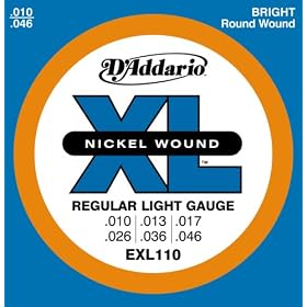 D'Addario EXL110 Regular Light  Set Electric Guitar Strings (10-46), Single Set