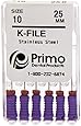 Primo Dental Products EFK254580 K-File, 25 mm, #45/80, Assorted (Pack of 6)