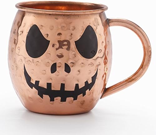 Jack O Lantern - Nightmare Before Christmas - Jack Skellington Halloween Copper Mug 16 oz- Ginger Shot Glass - Spooky Wooden Coaster !!