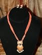 Lakh Kundan Orange Necklace Jewelry Set Belly Dance/Dangling Earrings(Brand New) Free Shipping