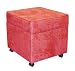 Skyline Furniture 39-25(Red) Storage File Cube with Casters in Red