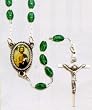 18" Silver Plated St. Jude Rosary with 5mm Green Beads - MADE IN ITALY 18" Silver Plated St. Jude Rosary with 5mm Green Beads - MADE IN ITALY