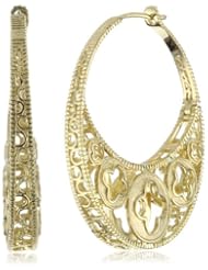 Katie Decker "Quatrefoil" 18k Yellow Gold Profile Hoop Earrings