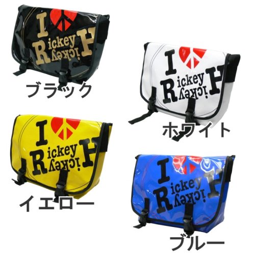 （リッキーアンドヒッキー）Rickey&Hickey　I LOVE Rickey Hickeyロゴプリントメッセンジャーバッグ
