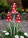 Metallic Toadstools - 3 set - Red/White Spots