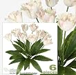 Six 24" Artificial Parrot Tulip Flower Bushes in Bridal Pink for Home,Garden, Wedding Decoration