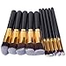 Dealzip Inc® Quality Synthetic Professional Makeup Brush Set Cosmetics Foundation Blending Blush Face Powder Brush Makeup Brush Kit(10pcs, Golden Black)